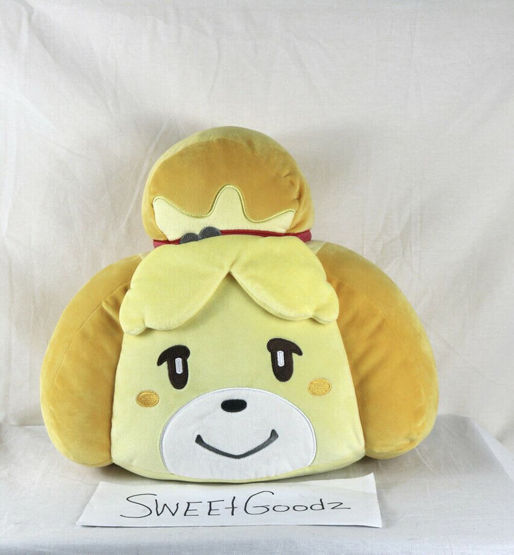 New Animal Crossing Isabelle Plush Squishy Bear Head 12" Stuffed Animal Yellow